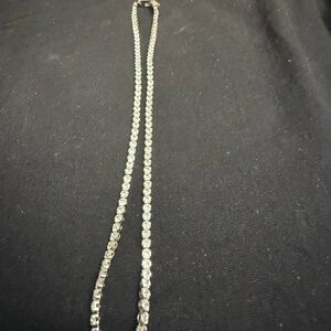 Sterling Silver Necklace with Uniform Round Pearls shaped, Classic Clasp